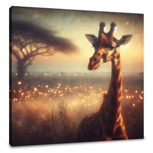 Regal Dawn Giraffe Canvas - Main Image