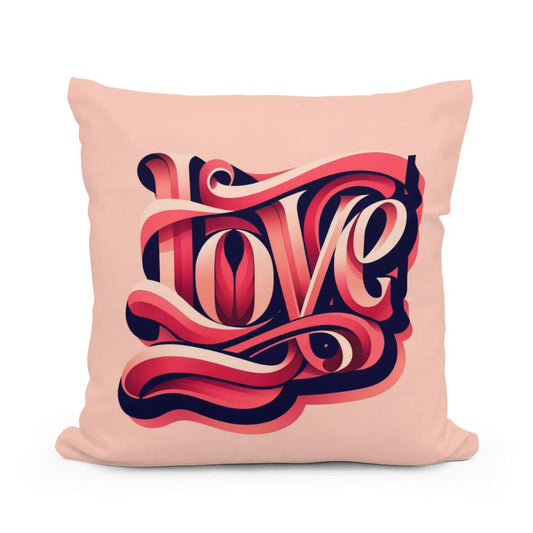 Typography Love Cotton Pillow - Main Image