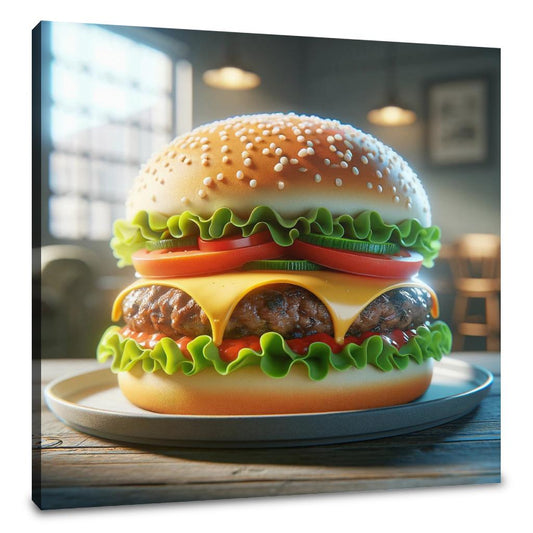 Gourmet Burger Delight Canvas - Main Image