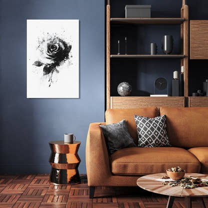 Monochrome Rose Elegance Canvas - Secondary Image 3
