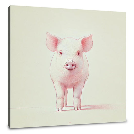 Minimalist Pig Charm Canvas - Main Image