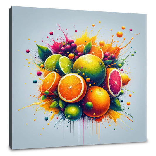 Abstract Citrus Fusion Canvas - Main Image