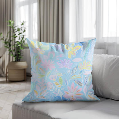 Pastel Folk Blossoms Cotton Cushion - Secondary Image 4