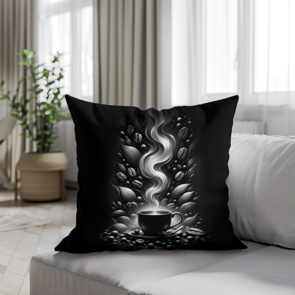 Steamy Mornings: Silver Aroma Cotton Cushion - Secondary Image 4