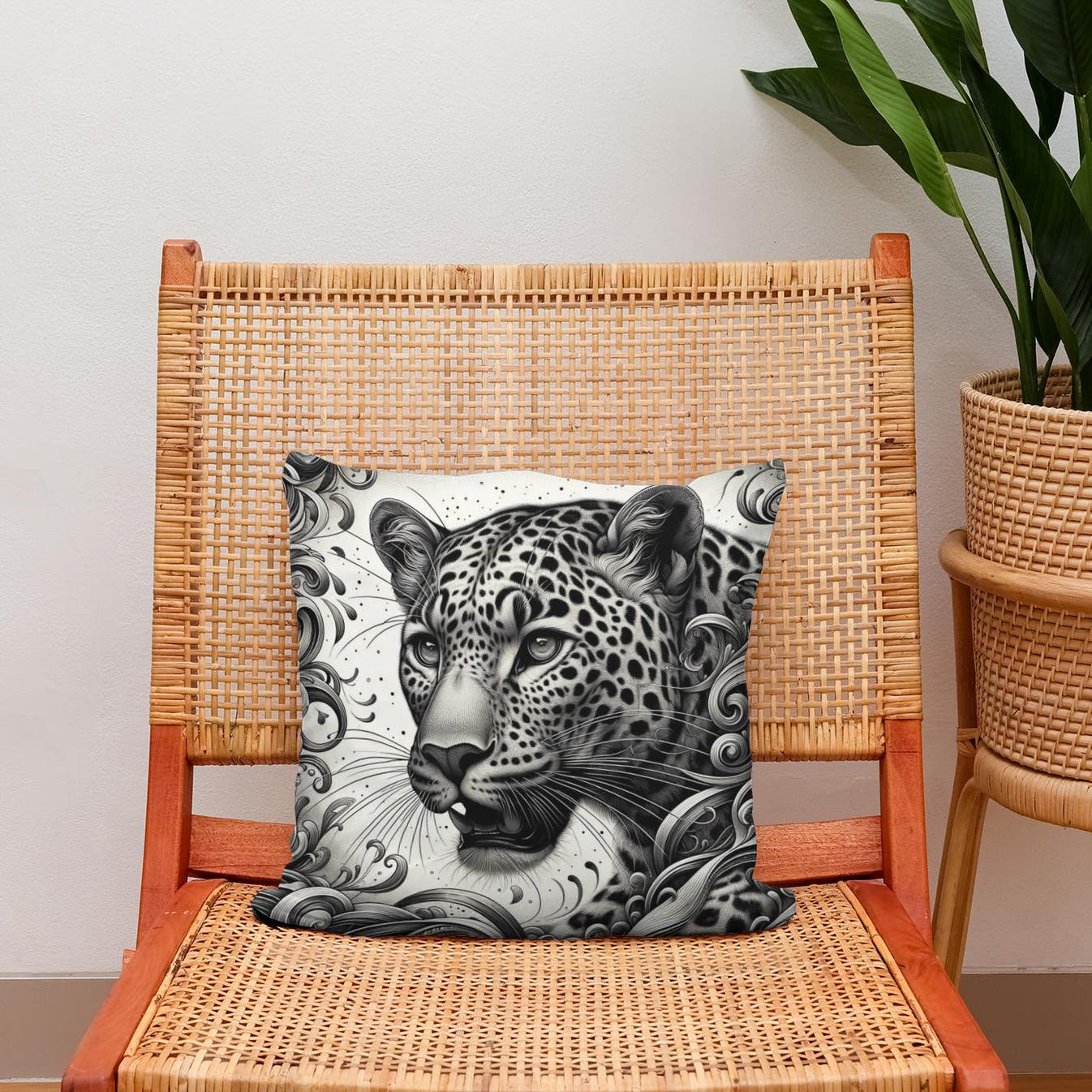 Leopard's Graceful Essence Cotton Cushion - Secondary Image 2