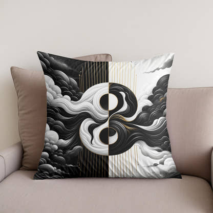 Harmony in Contrast Cotton Cushion - Secondary Image