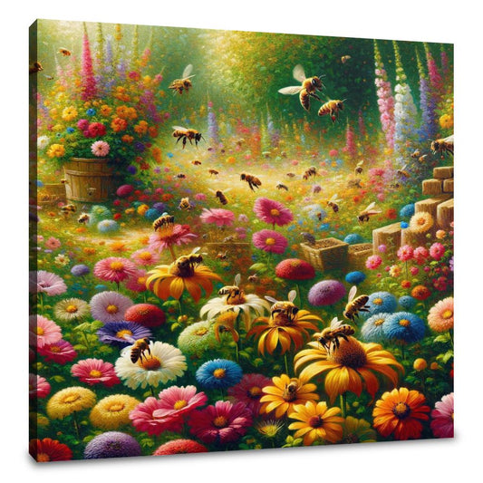 Bustling Garden Life Canva - Main Image