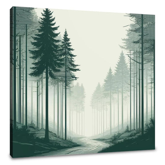 Mystical Forest in Muted Shades Canvas - Main Image