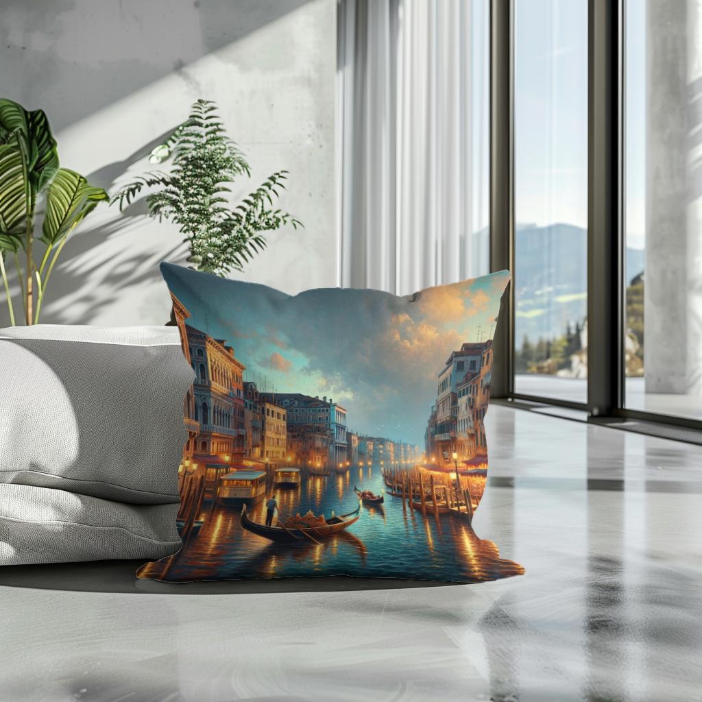 Venetian Evening Serenade Cotton Cushion - Secondary Image 3