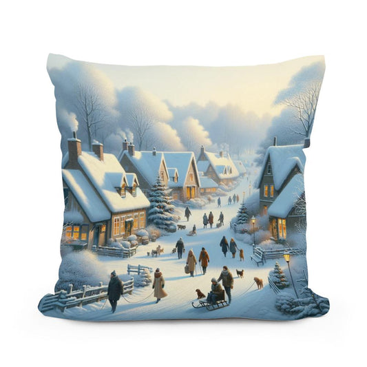 Winter Village Cotton Cushion - Main Image
