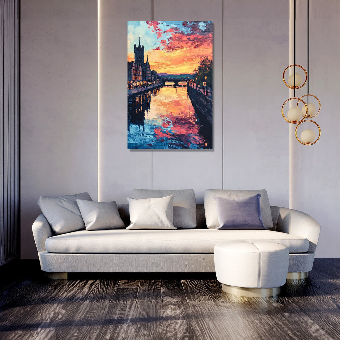 Nostalgic Sunset Over Inverness Canvas - Secondary Image