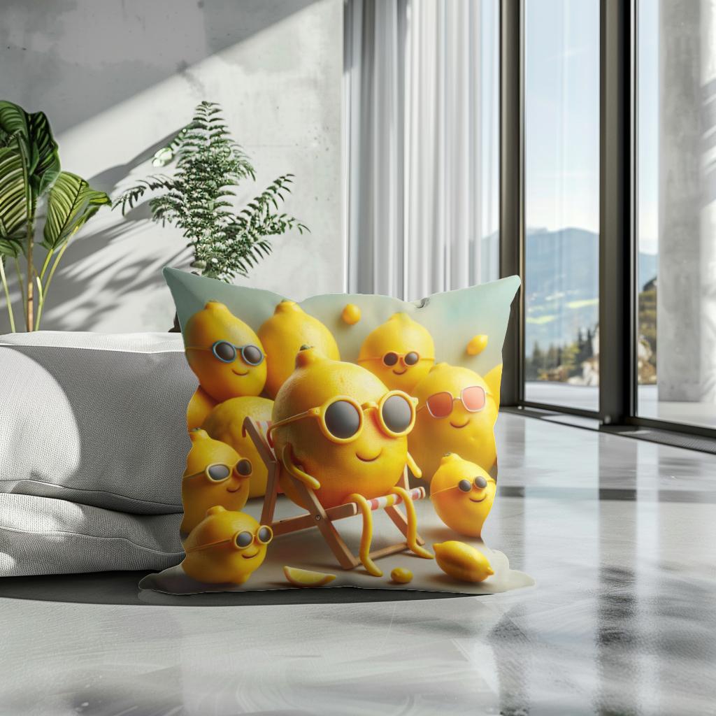 Lemonade Whimsy Cotton Cushion - Secondary Image 3
