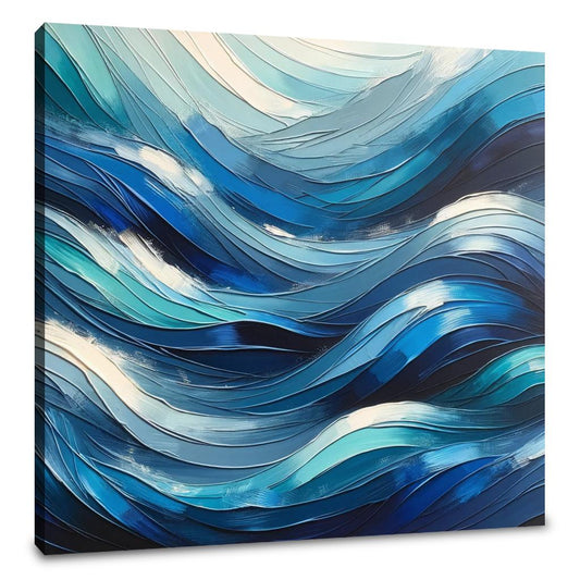 Oceanic Rhythms Abstract Canvas - Main Image