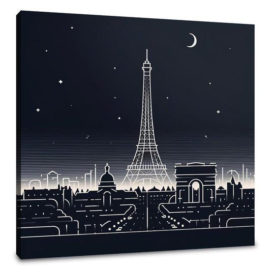 Silhouettes of Parisian Nights Canvas - Main Image