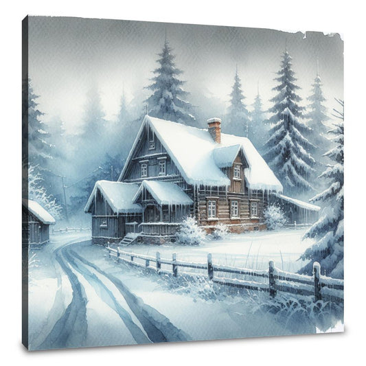 Winter Solitude Watercolour Canvas - Main Image