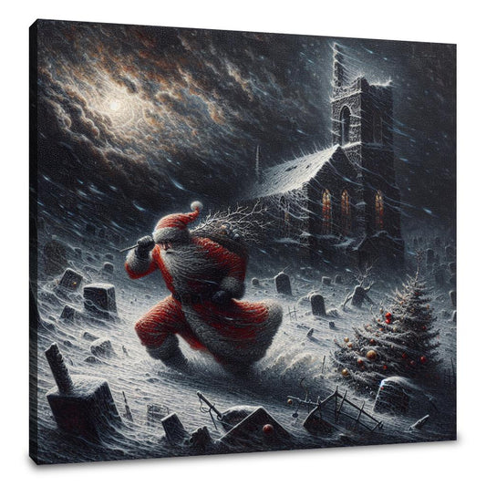 Resilient Santa's Stormy Christmas Canvas - Main Image