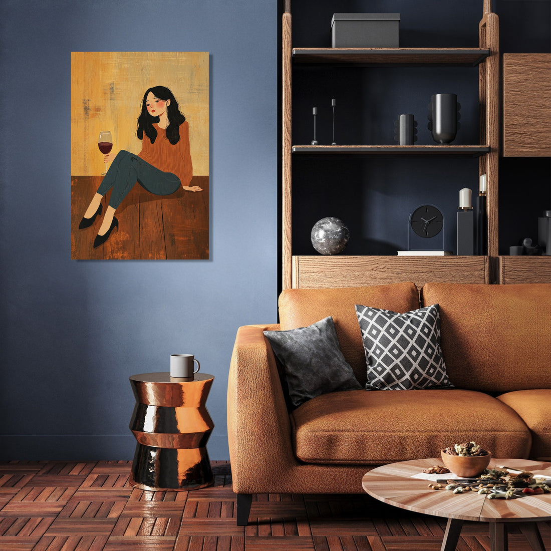 Woman with Wine Canvas - Secondary Image 3