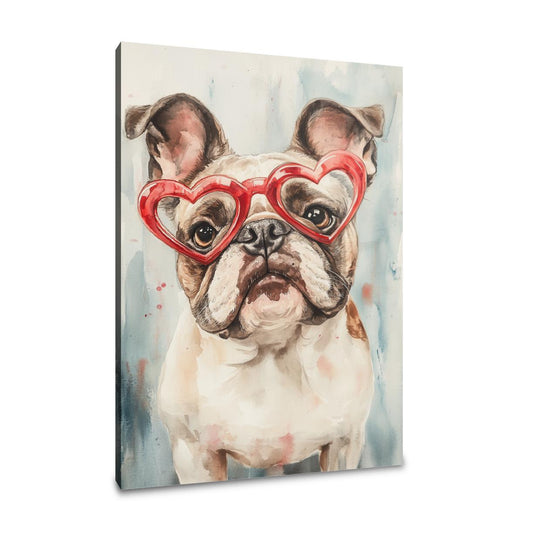 Red-Hearted Bulldog Canvas - Main Image