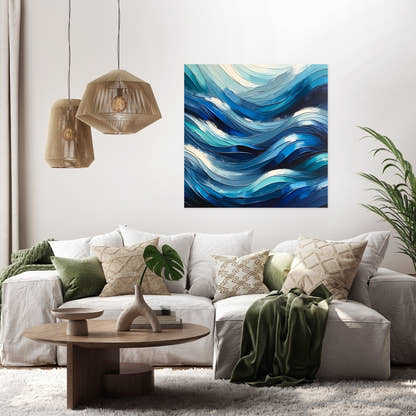 Oceanic Rhythms Abstract Canvas - Secondary Image 2