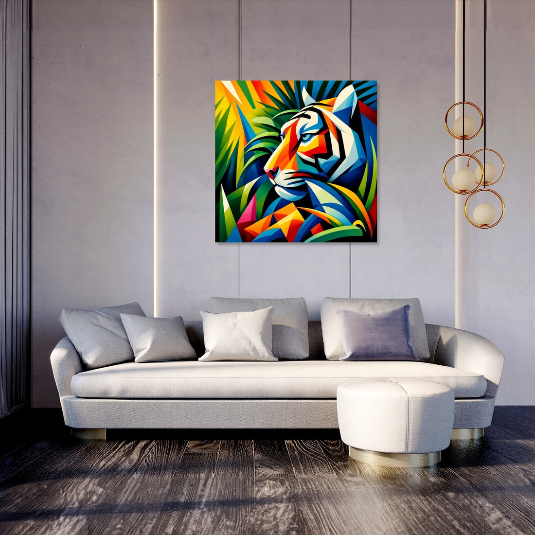 Modern Jungle Tiger Canvas - Secondary Image