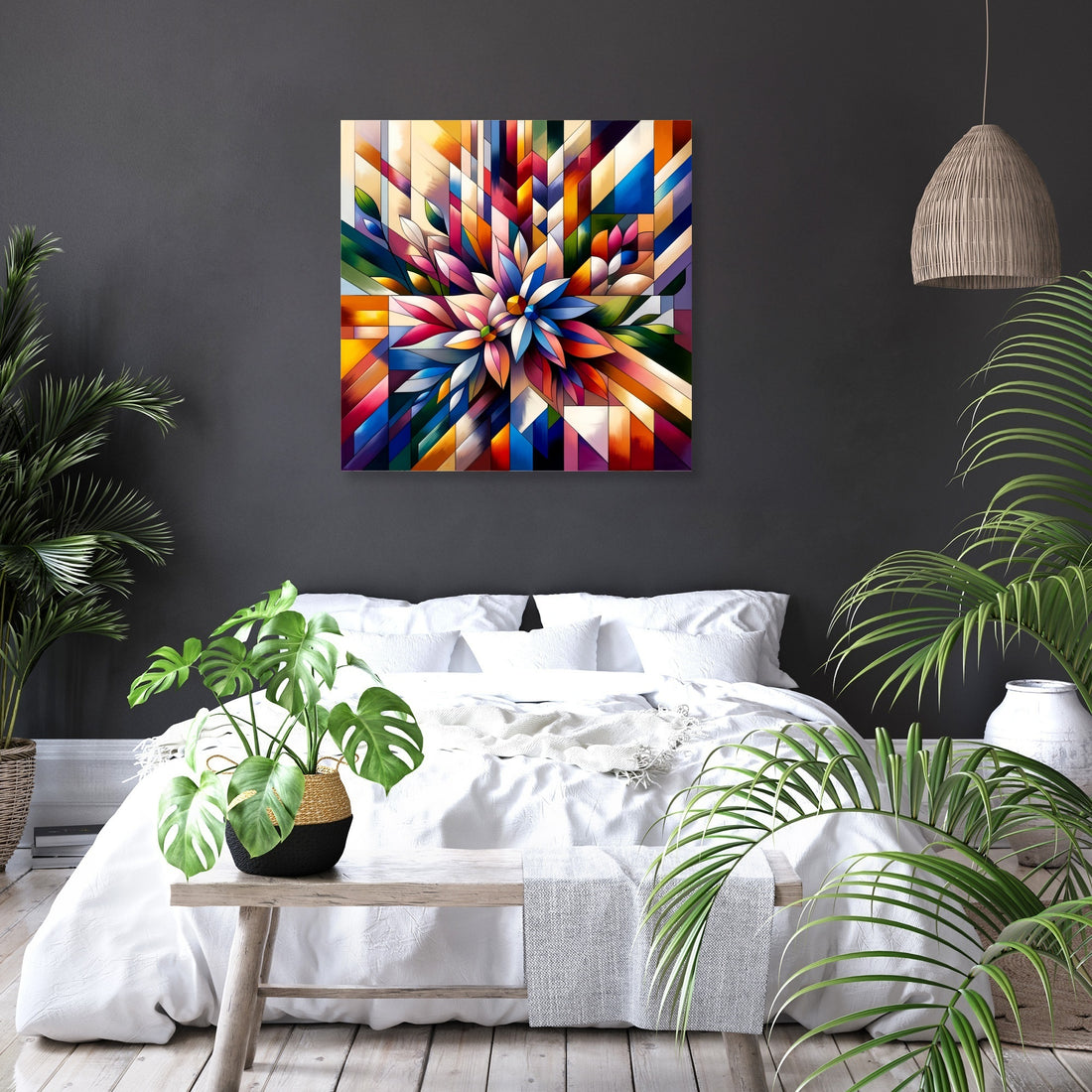 Geometric Floral Fusion Canvas - Secondary Image 6