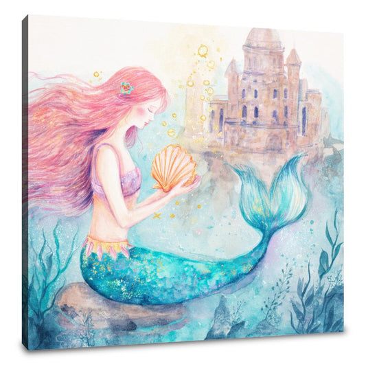 Mermaid's Mystical Discovery Canvas - Main Image