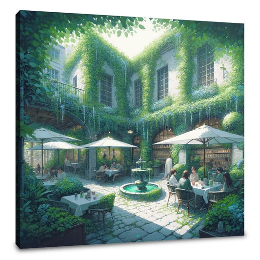 Secluded Summer Courtyard Canvas - Main Image