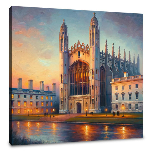 Cambridge King's College Chapel Dusk Impression Canvas - Main Image