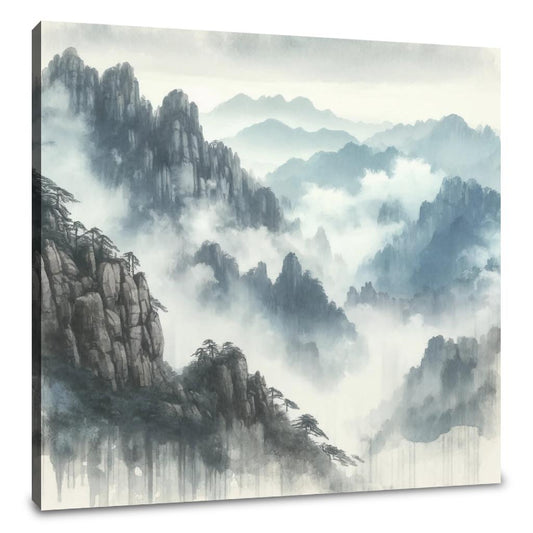 Huangshan Misty Peaks Canvas - Main Image