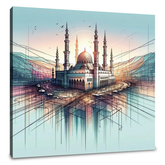 Abstract Baitul Mukarram Dawn Canvas - Main Image