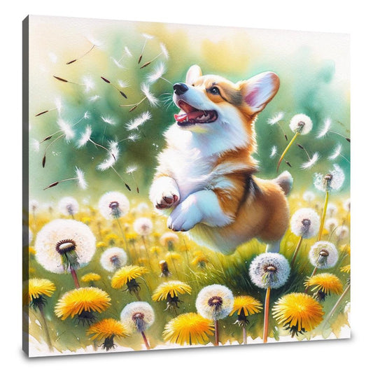 Corgi Whimsy Canvas - Main Image