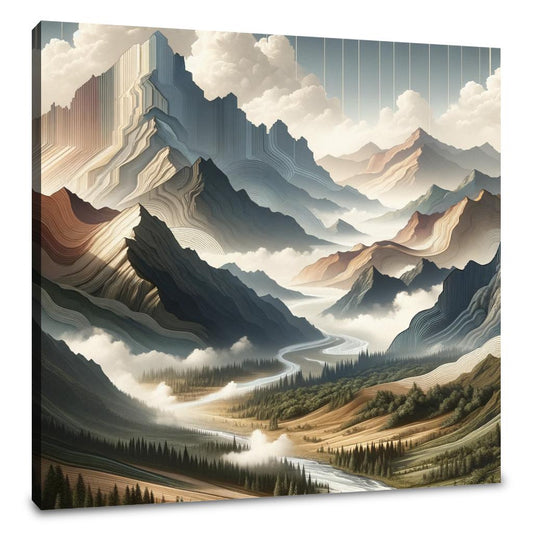 Contemporary Mountain Elegance Canvas - Main Image