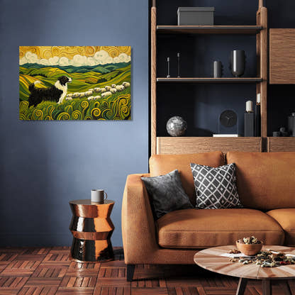 Energetic Border Collie Canvas - Secondary Image 3
