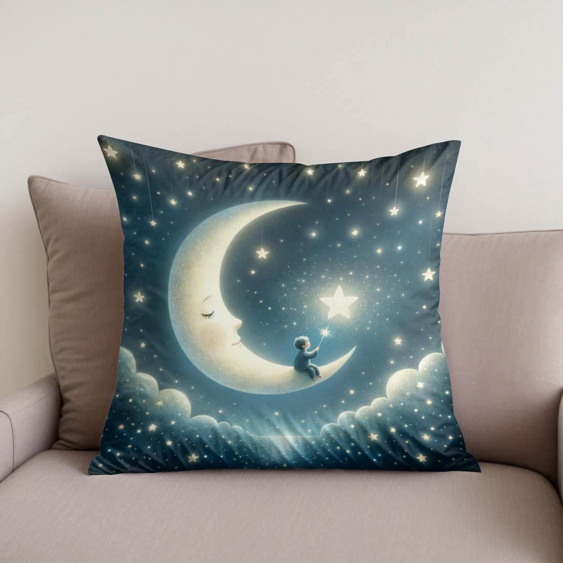 Moonlit Dream Cotton Pillow - Secondary Image