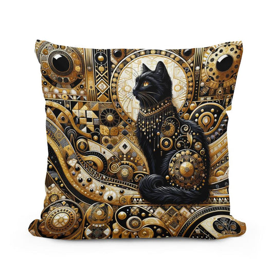 Majesty in Monochrome Cotton Pillow - Main Image