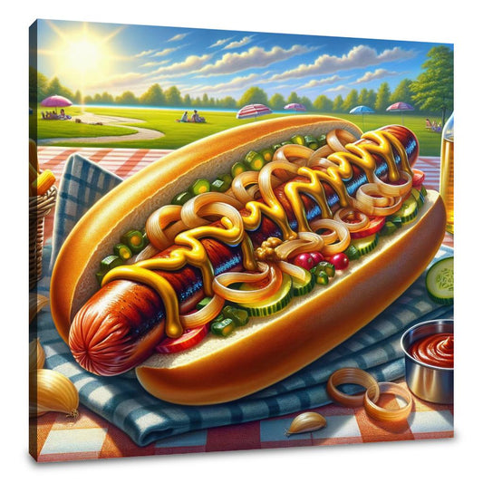 Summer Picnic Hot Dog Canvas - Main Image