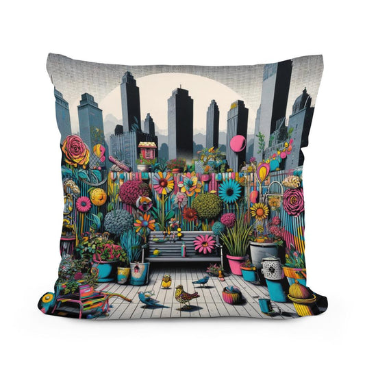 Urban Pop Garden Extravaganza Cotton Cushion - Main Image