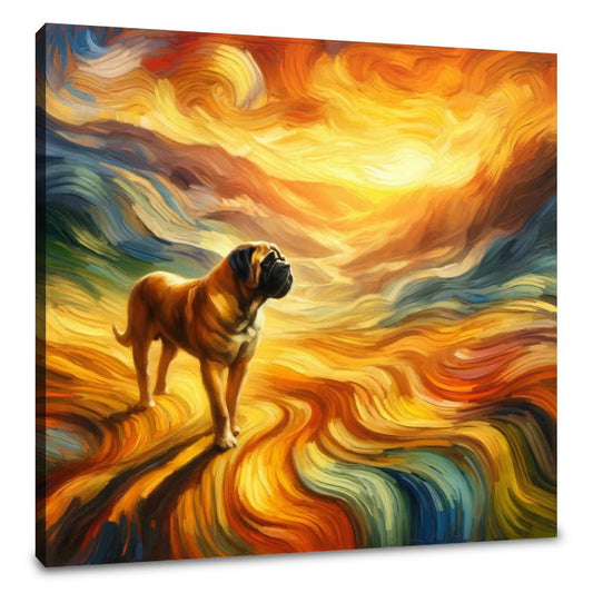 Solitary Sunset Wanderer Bullmastiff Canvas - Main Image