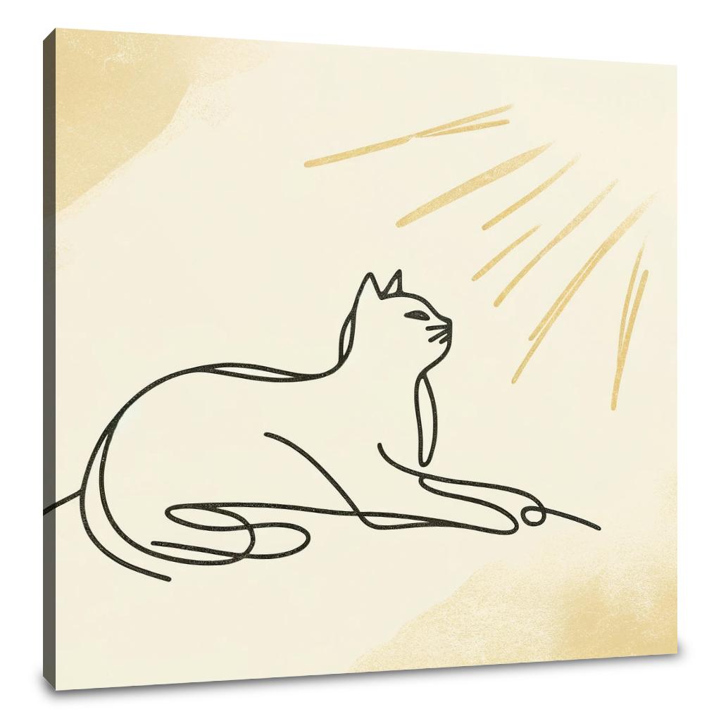 Sunlit Cat Canvas - Main Image