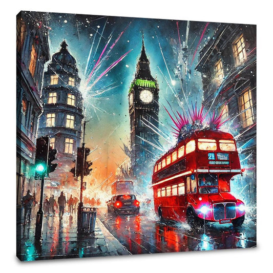 Neon Chaos London Canvas - Main Image