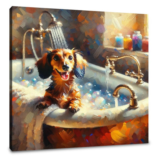 Impressionist Dachshund Soak Canvas - Main Image