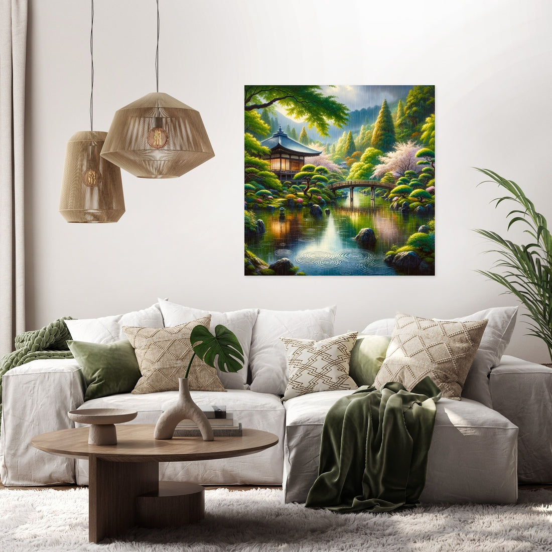 Rainy Kyoto Garden Canvas - Secondary Image 2