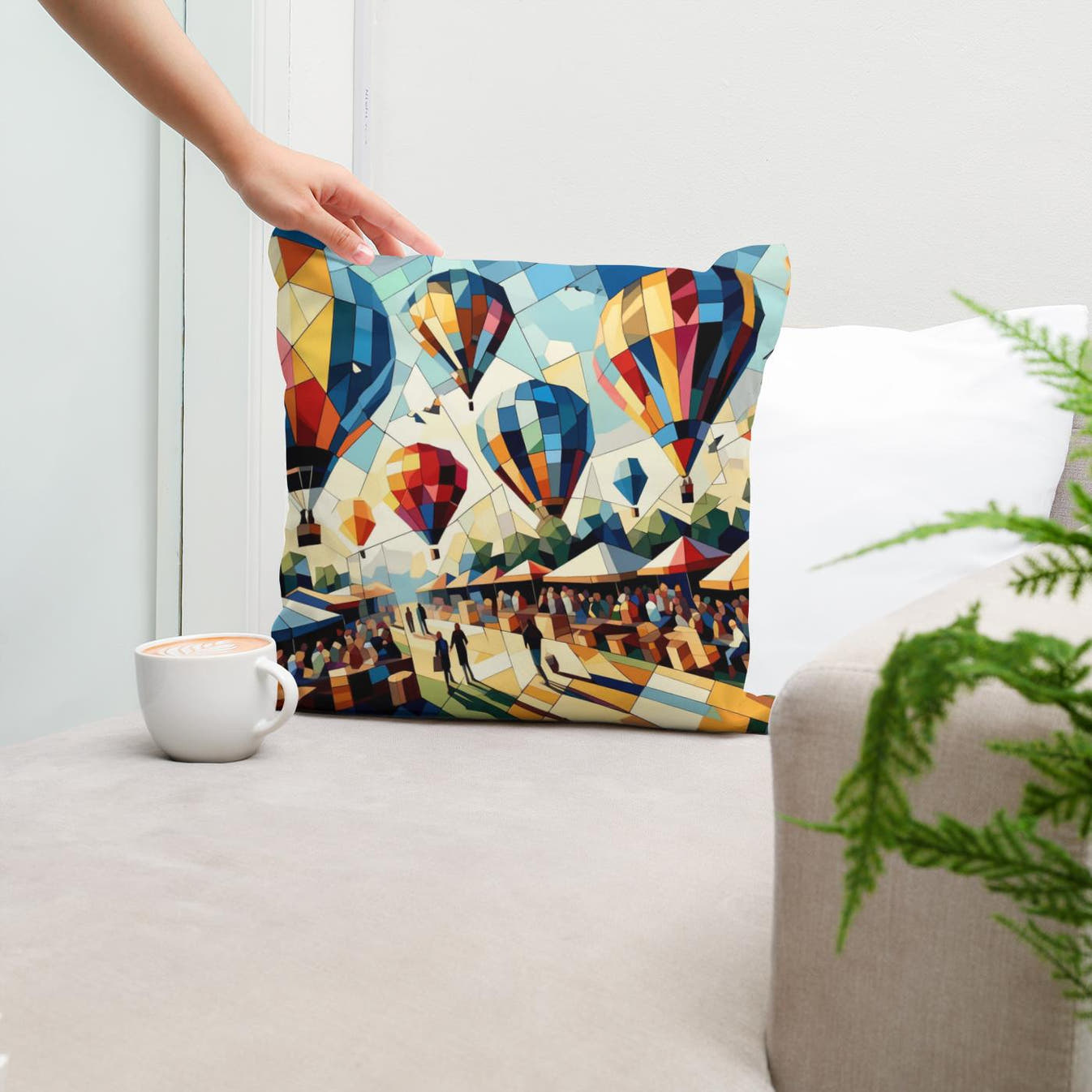Festival of Shapes Cotton Cushion - Secondary Image 5