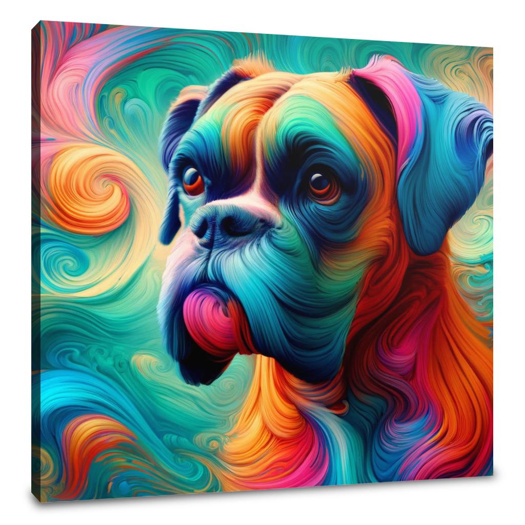 Whimsical Boxer Dreamlike Vision Canvas - Main Image