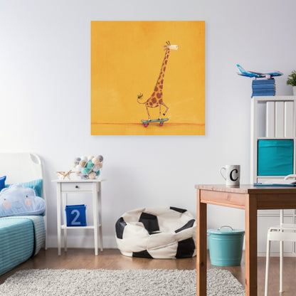 Giraffe on Wheels Canvas - Secondary Image 2