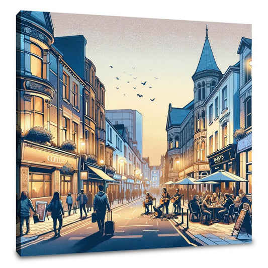 St. Mary Street Nightlife Canvas - Main Image