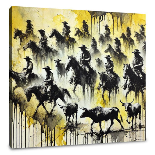 Western Ink Montage Canvas - Main Image
