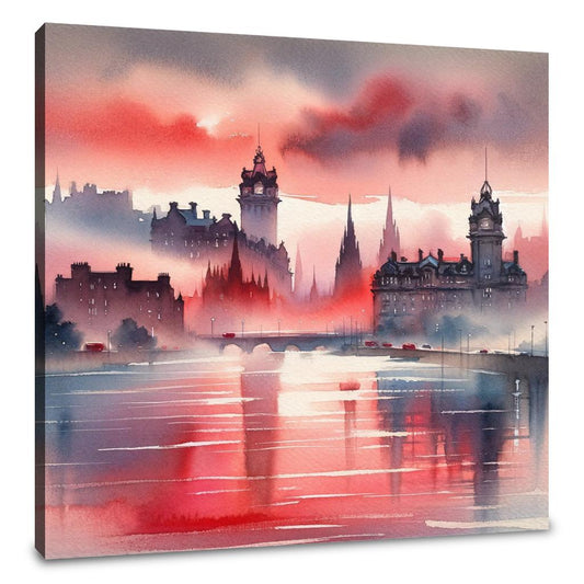 Edinburgh Sunset Serenity Canvas - Main Image