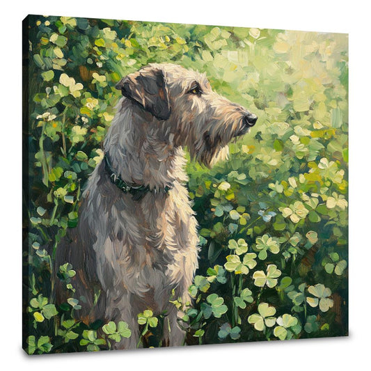 Irish Wolfhound in Clover Canvas - Main Image