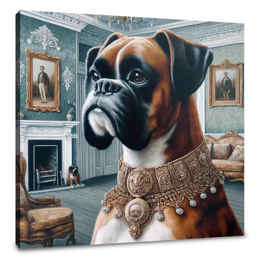 Guardian of the Manor Boxer Portrait Canvas - Main Image